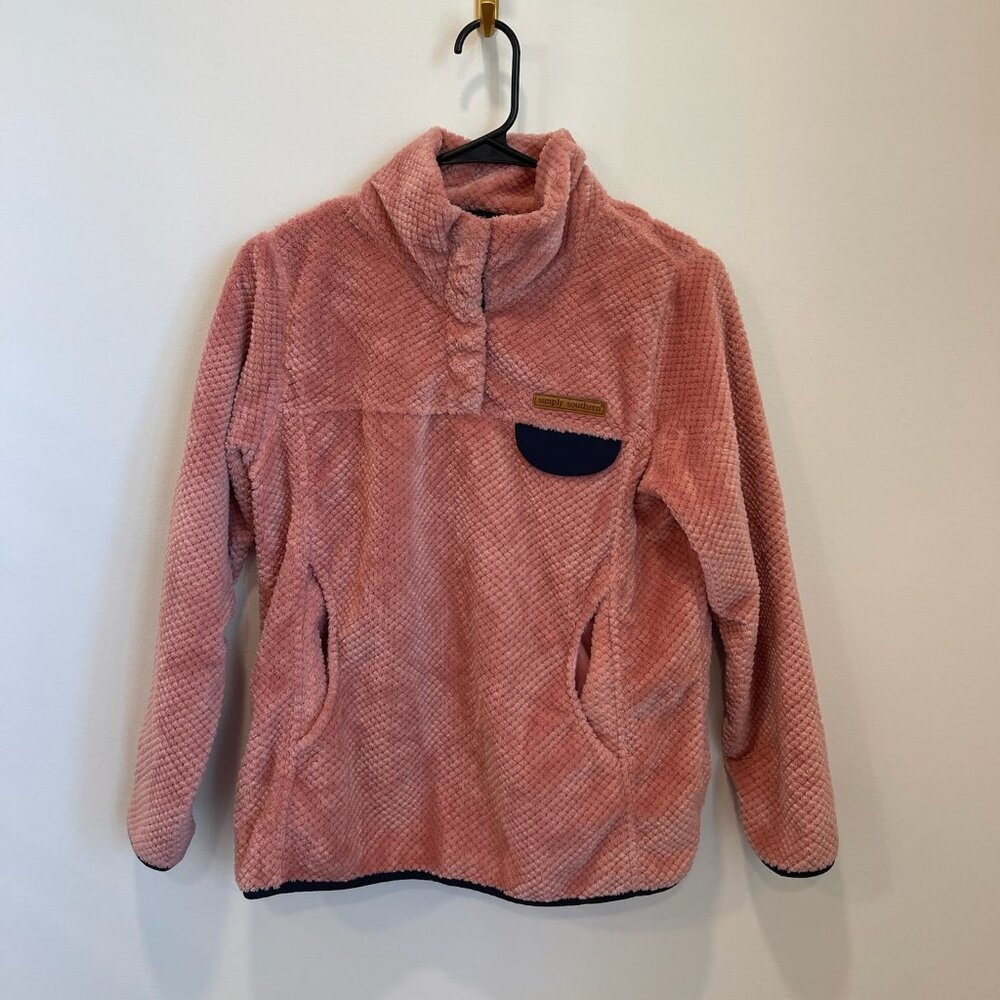 Simply Southern Youth Fleece Pull Over Rose Pink Size Youth Medium‎ Girls 8